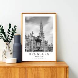 Brussels Belgium Print Minimalist Travel Poster - thumbnail 3