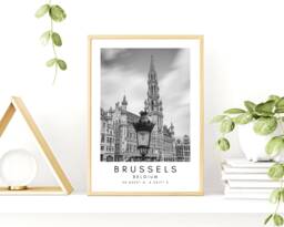 Brussels Belgium Print Minimalist Travel Poster - thumbnail 1