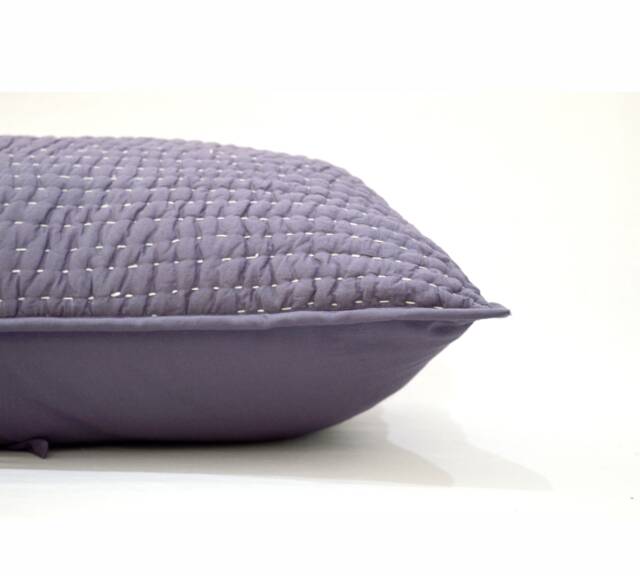 Lavender Quilted, Pillow Covers, Stripe Pattern, Kantha, Boho, 100% Cotton, Sizes Available - image 1