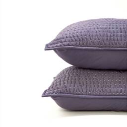 Lavender Quilted, Pillow Covers, Stripe Pattern, Kantha, Boho, 100% Cotton, Sizes Available - thumbnail 4