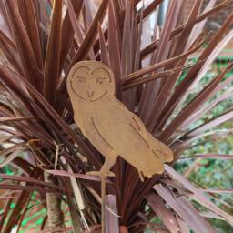 Rusty Metal Owl Garden Decoration, Steel Anniversary Gift - thumbnail 2