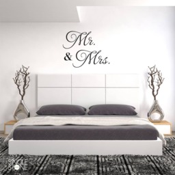 Mr. & Mrs. Wedding Wall Decal - Vinyl Text Custom Decor - thumbnail 1