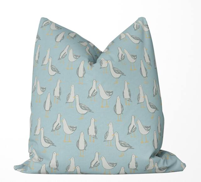 Laridea Seagull Pillow/ Duckegg
