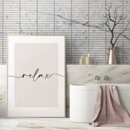 Bathroom Prints, Relax Soak Unwind, Set Of 3, Wall Art, Neutral Bath Print, Home, Beige Home Decor - thumbnail 2