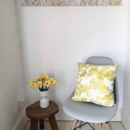 Romo Esme Yellow Floral Linen Cushion Cover, Foliage Flowers Leaves, Botanical Nature, English Garden, Sunflower, Distressed, Throw Pillow - thumbnail 2