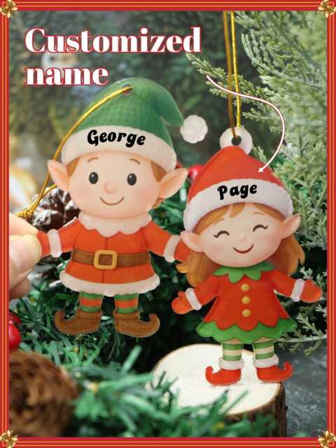 Personalized Boy, Girl Christmas Ornaments, Custom Name Tree Acrylic, Bag Charms, Christmas, Gifts - image 1