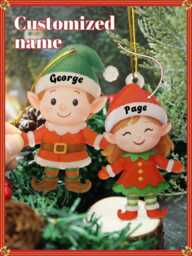 Personalized Boy, Girl Christmas Ornaments, Custom Name Tree Acrylic, Bag Charms, Christmas, Gifts - thumbnail 1