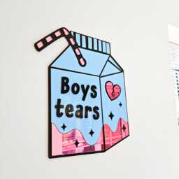 Boys Tears Carton Acrylic Mirror - Novelty Wall Decor - thumbnail 2