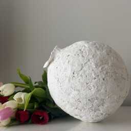Handmade Paper Clay Vase Wabi Sabi Tilted Pottery, Aged Look - thumbnail 3