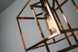 Geometric Copper Pendant Lighting Handmade Square Chandelier