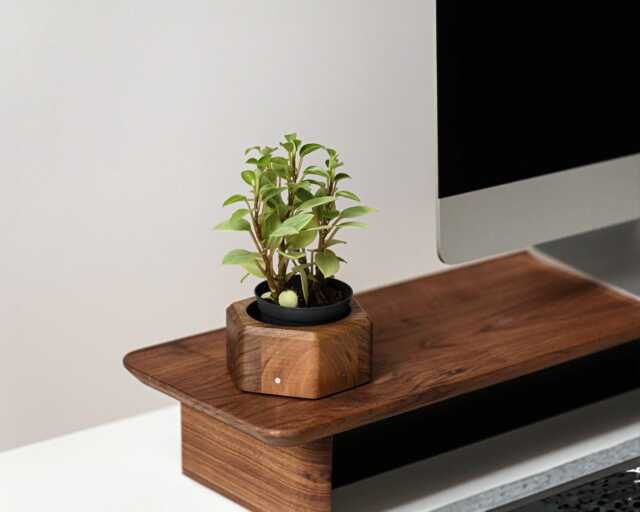 Wooden Desk Monitor Stand - Gift For Him - image 1