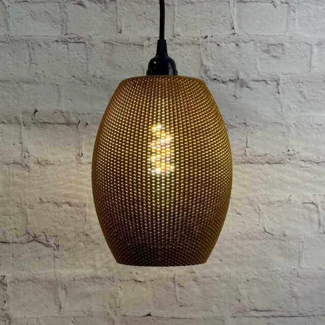 Classic Mesh Oval Pendant Lampshade - Various Colours 3D Printed Industrial Design Sustainable Lighting E27 Led Bulb Compatible - image 1