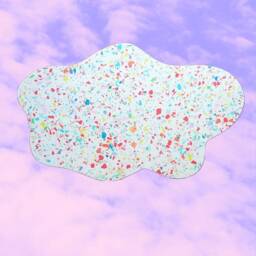 Coffee Table, Terrazzo, Cloud, Side, Balcony On Metal Legs - thumbnail 4