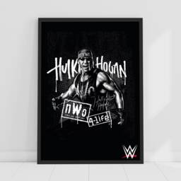 Wwe Print - Hulk Hogan Black & White Graphic Poster Wrestling Wall Art - thumbnail 1