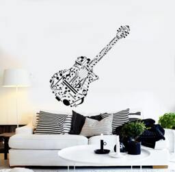 Wall Vinyl Music Guitar Made Of Notes Guaranteed Quality Decal Mural Art 1531Dz - thumbnail 1