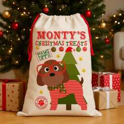 Personalised Tan Cockapoo Christmas Sack Dog Treat Stocking Xmas Puppy Present New Pup Gift Cockerpoo Ecds26