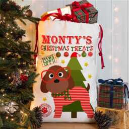 Personalised Tan Cockapoo Christmas Sack Dog Treat Stocking Xmas Puppy Present New Pup Gift Cockerpoo Ecds26 - thumbnail 3
