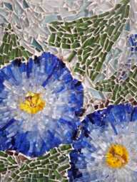 Small Floral Glass Mosaic Picture Original Wall Art - 15cm X 18cm - thumbnail 1