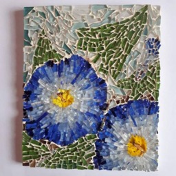 Small Floral Glass Mosaic Picture Original Wall Art - 15cm X 18cm - thumbnail 3