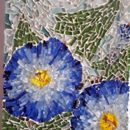 Small Floral Glass Mosaic Picture Original Wall Art - 15cm X 18cm - thumbnail 2