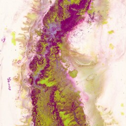 Abstract Glass Clock Purple Green Home Decor, Handmade Art - thumbnail 3