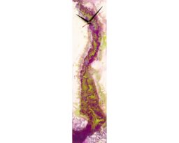 Abstract Glass Clock Purple Green Home Decor, Handmade Art