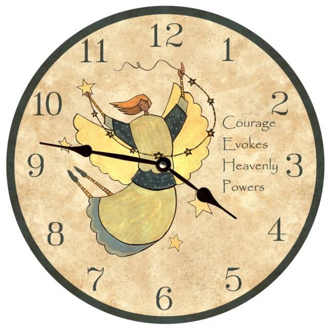 Charming Angel Folk Art Clock - Handmade Timepiece For Home Decor - image 1