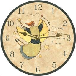 Charming Angel Folk Art Clock - Handmade Timepiece For Home Decor - thumbnail 2