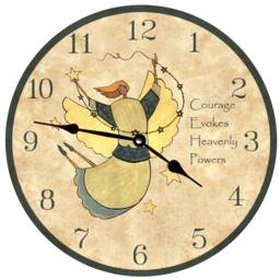 Charming Angel Folk Art Clock - Handmade Timepiece For Home Decor - thumbnail 1