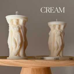 Caryatid Greek Column Soy Candle Handmade Home Decor - thumbnail 3