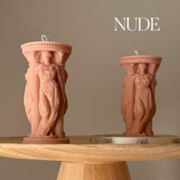 Caryatid Greek Column Soy Candle Handmade Home Decor - thumbnail 2