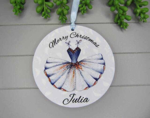 Personalised Ballerina Tutu Christmas Ornament Keepsake, Gift For A Girl. For Daughter, Mum, Sister. Tree Decoration - image 1