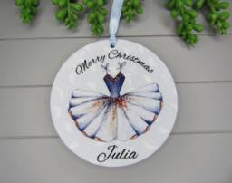 Personalised Ballerina Tutu Christmas Ornament Keepsake, Gift For A Girl. For Daughter, Mum, Sister. Tree Decoration - thumbnail 1