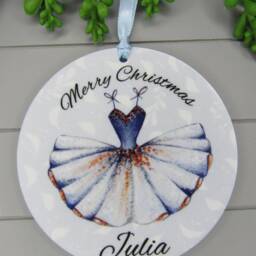 Personalised Ballerina Tutu Christmas Ornament Keepsake, Gift For A Girl. For Daughter, Mum, Sister. Tree Decoration - thumbnail 2