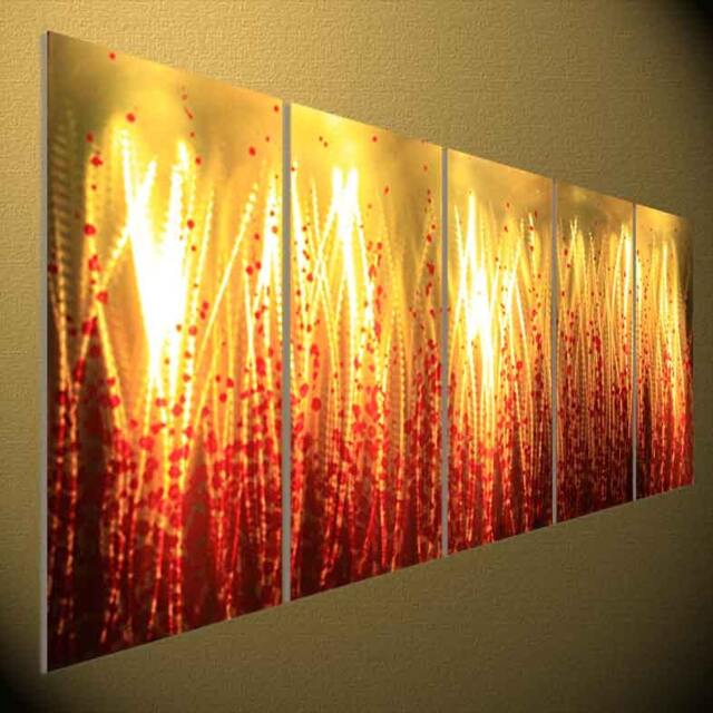 Modern Metal Wall Art, 3D Abstract Painting Sculpture - 24x60 Inch - image 1