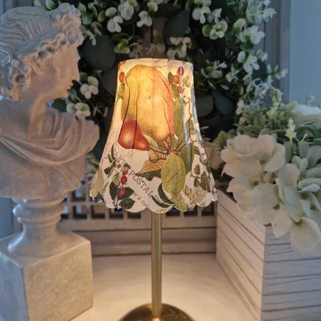 Cordless Touch Lamp. Beautiful Autumn Design Decoupaged Usb Rechargeable Table Lamp.cordless Four Stand Colours - image 1