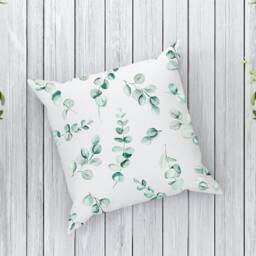 Eucalyptus Leaf Cushion , Botanical Plant Pillow Greenery Foliage Room Decor Home - thumbnail 2