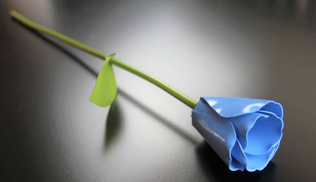 Metal Tulip, Blue Flower, Wedding Something Blue, 11Th Anniversary, 6Th 4Th Personalized - image 1