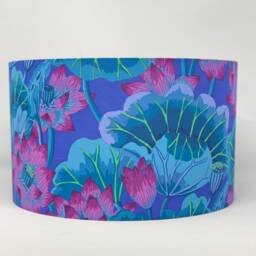 Kaffe Fassett Lake Blossoms Blue Drum Lampshade - thumbnail 2