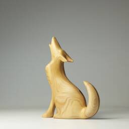Wooden Wolf Sculpture - 2 - thumbnail 4