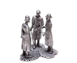 Tin 54mm Sherlock Holmes, Dr. Watson & Inspector G. Lestrade. Arthur Conan Doyle 132 Scale Metal Figurine - thumbnail 1