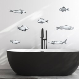 Fish Stickers - Bathroom Decor Thevinylcreations Decals Wall Art Marine Vinyl Decal Home Gifts - thumbnail 2