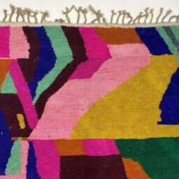 Handmade Beni Ourain Wool Rug Colorful Geometric Berber Carpet - thumbnail 2