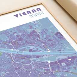 Vienna Travel Map Poster - Different Sizes & Frame Options Austria Wall Art - thumbnail 3