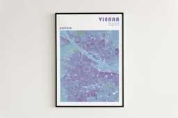 Vienna Travel Map Poster - Different Sizes & Frame Options Austria Wall Art