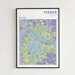 Vienna Travel Map Poster - Different Sizes & Frame Options Austria Wall Art - thumbnail 2