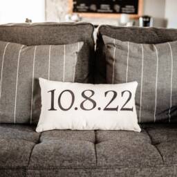 Personalized Wedding Date Pillow, Anniversary Gift - thumbnail 3