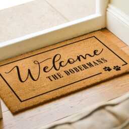 Custom Doormat With Dog Paw - Family Gift Personalized Name Owner Gifts - thumbnail 2