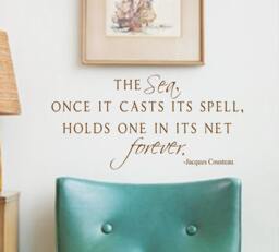 The Sea - Jacques Cousteau-Vinyl Wall Decal - Quotes - thumbnail 1