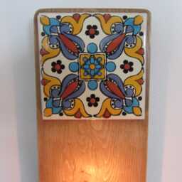 Handmade Terracotta Tile Wall Sconces Mexican Moroccan Style, 38cm - thumbnail 4